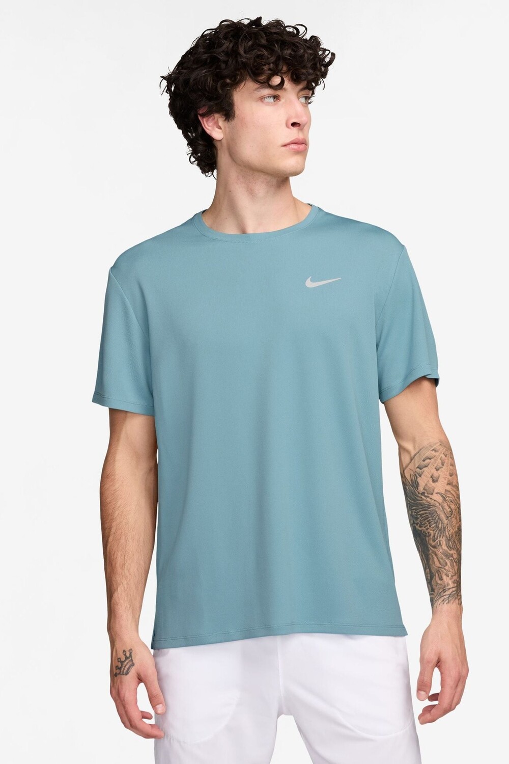 

Футболка для бега Miler dri fit uv Nike, бирюзовый