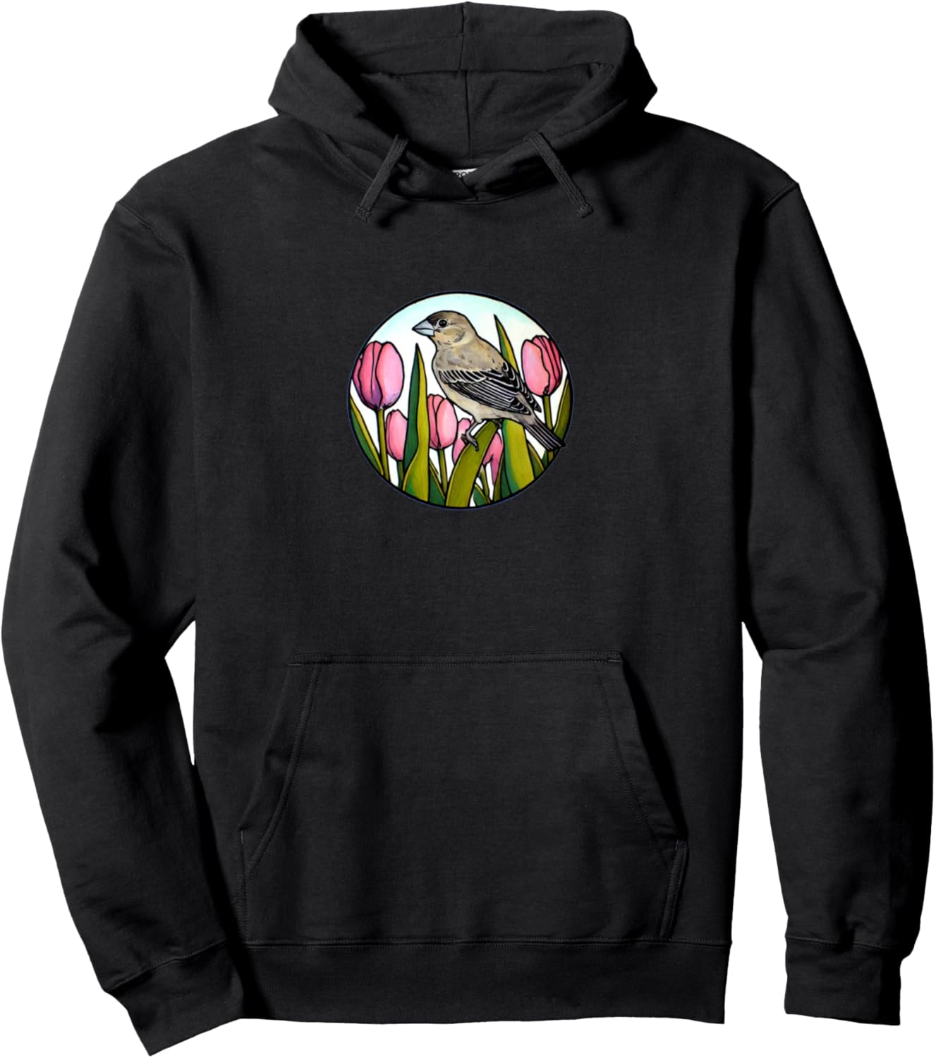 

Худи с изображением рыжего домового зяблика Birds Lovers Snugg, черный