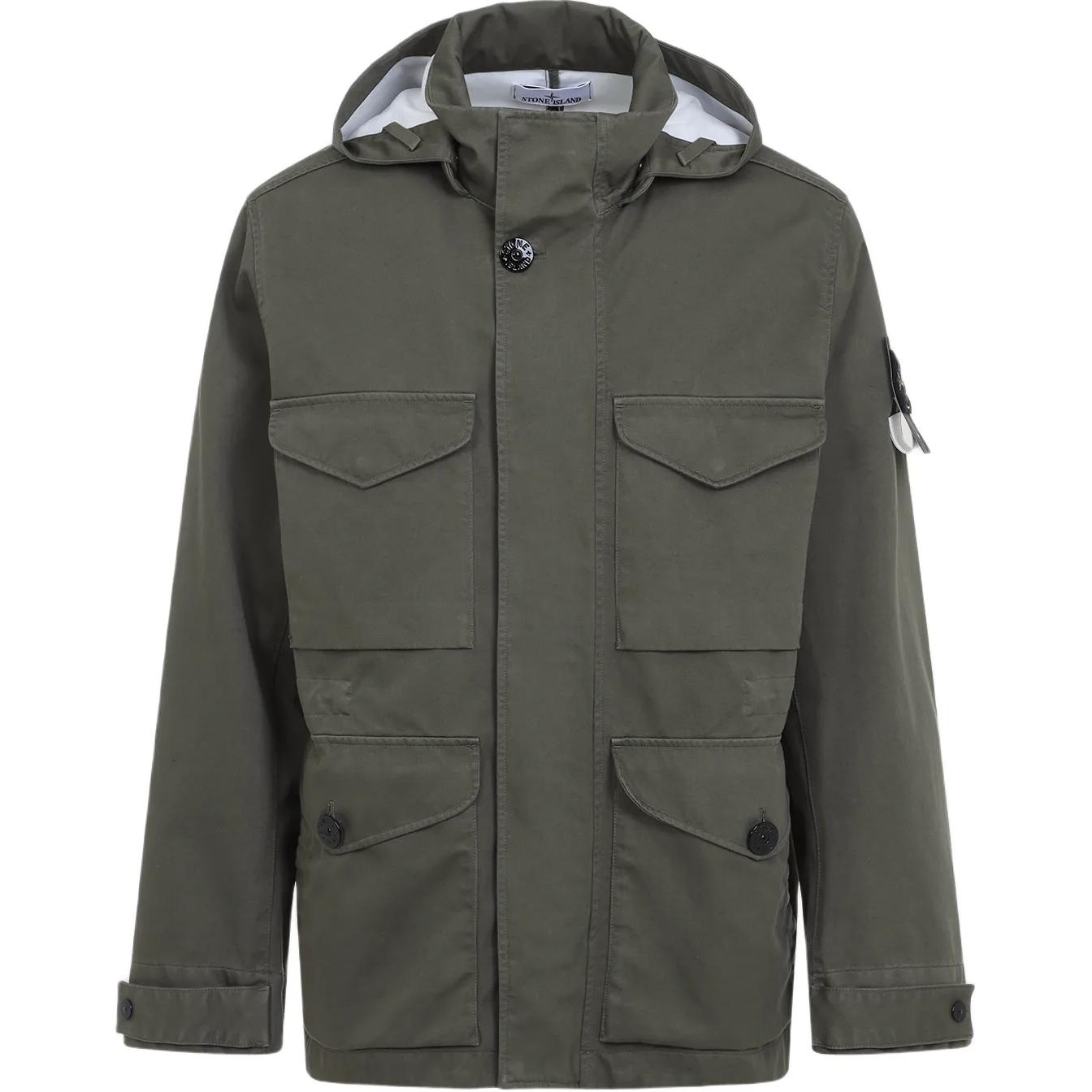 

STONE ISLAND Куртка с капюшоном и компас-нашивкой, Army Green