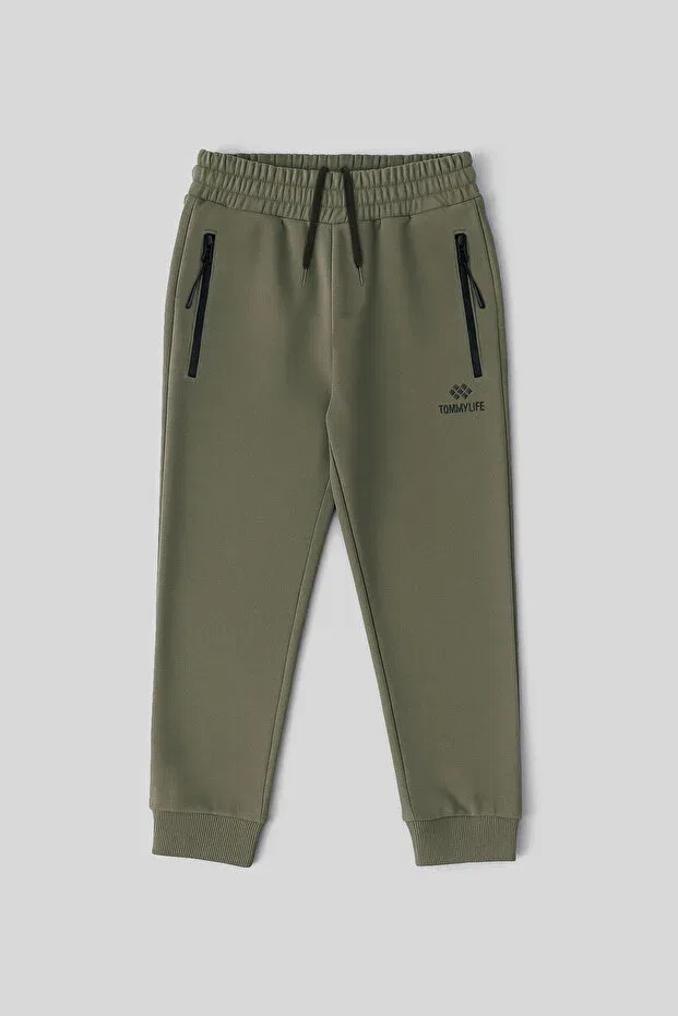 Детские спортивные штаны для мальчиков с застежкой-молнией Tommy Life, Khaki