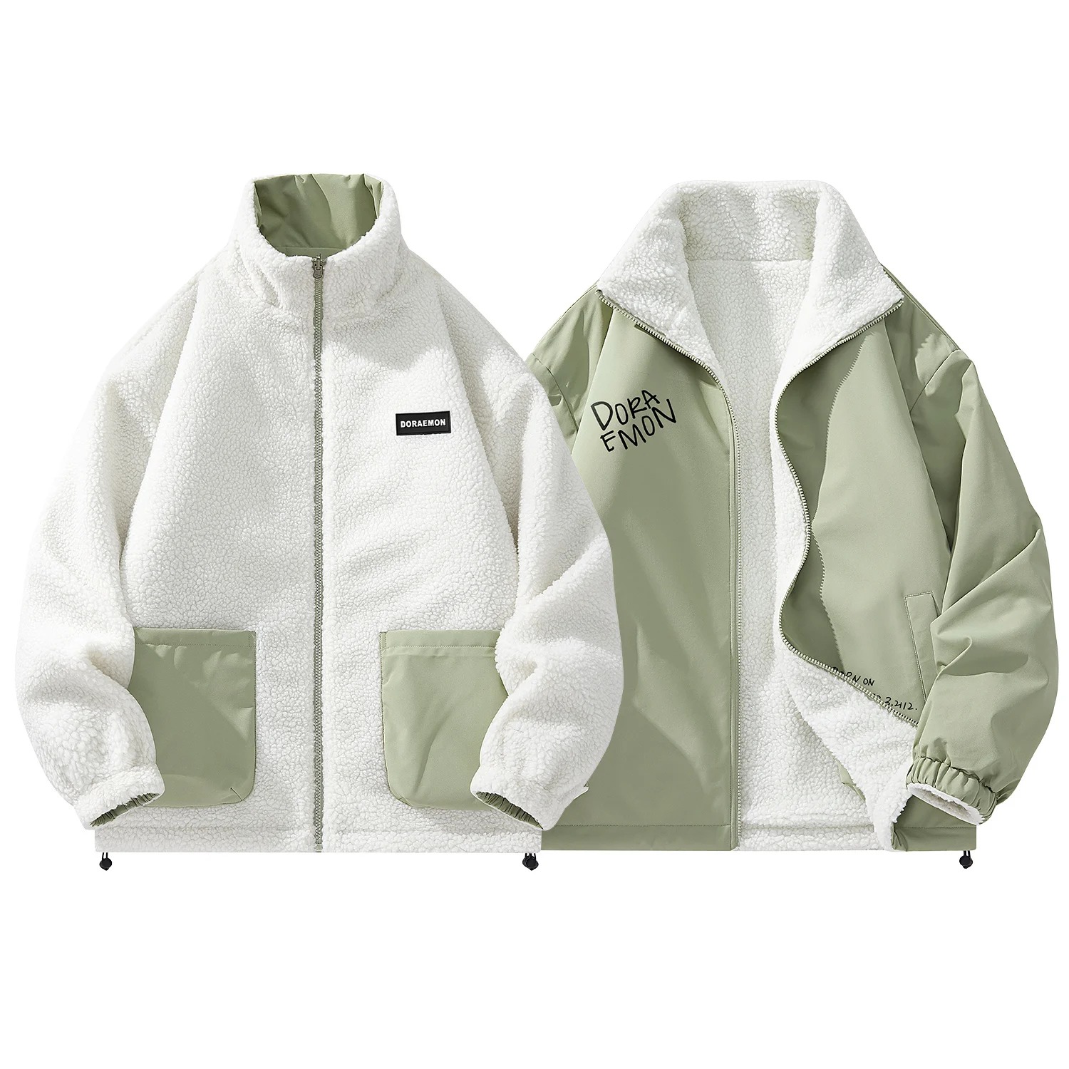 

Куртка DoraemonA Puffer, светло-зеленый/обратная сторона шерпа