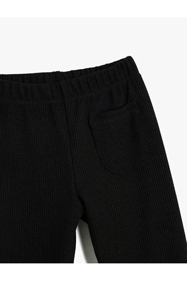 Детские леггинсы для девочек с рифленой вязкой Koton, Black — фото 3