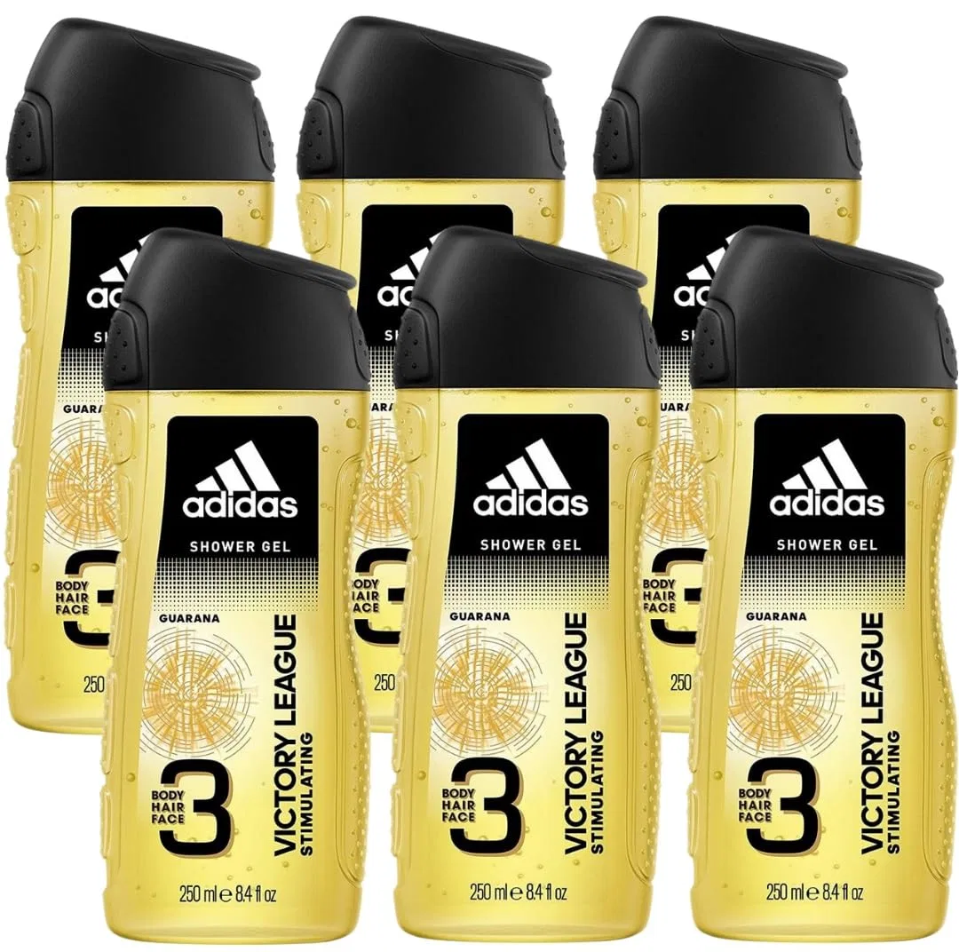 Гель для душа 3-в-1 Adidas Victory League, 6x250 мл, Bergamotte