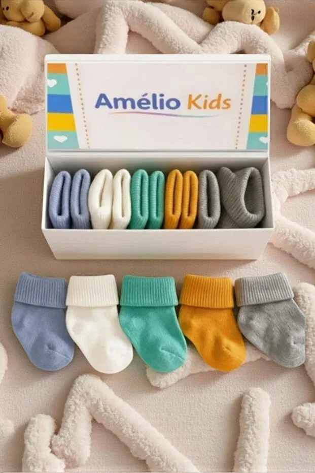 Детские носки хлопковые набор 5 пар Amélio Kids, Multicolor — фото 4