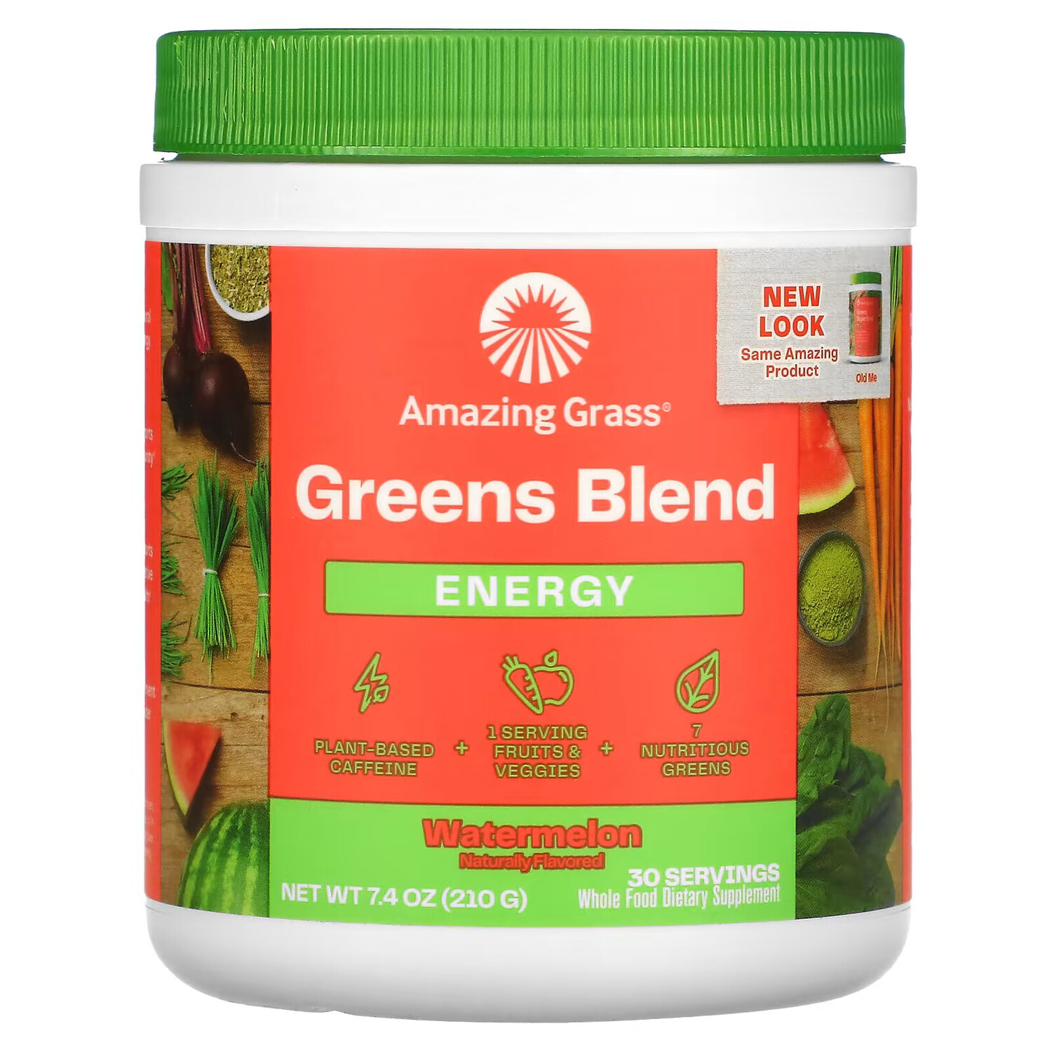 

Amazing Grass, Green Superfood, Энергия, Арбуз, 7,4 унции (210 г)