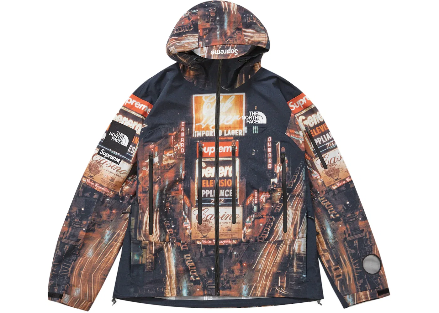 Мужская куртка из переработанного нейлона Supreme The North Face Taped Seam Shell Jacket Times Square, Times Square