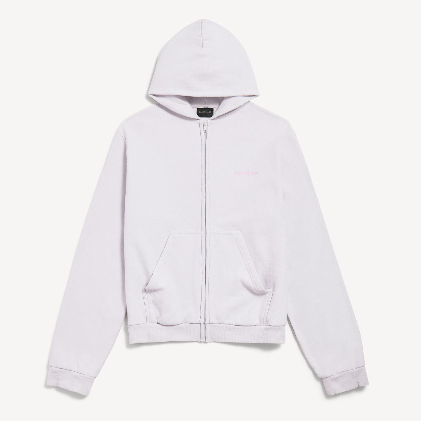 Толстовка Balenciaga Back Zip-Up Hoodie Regular Fit, грязно-белый