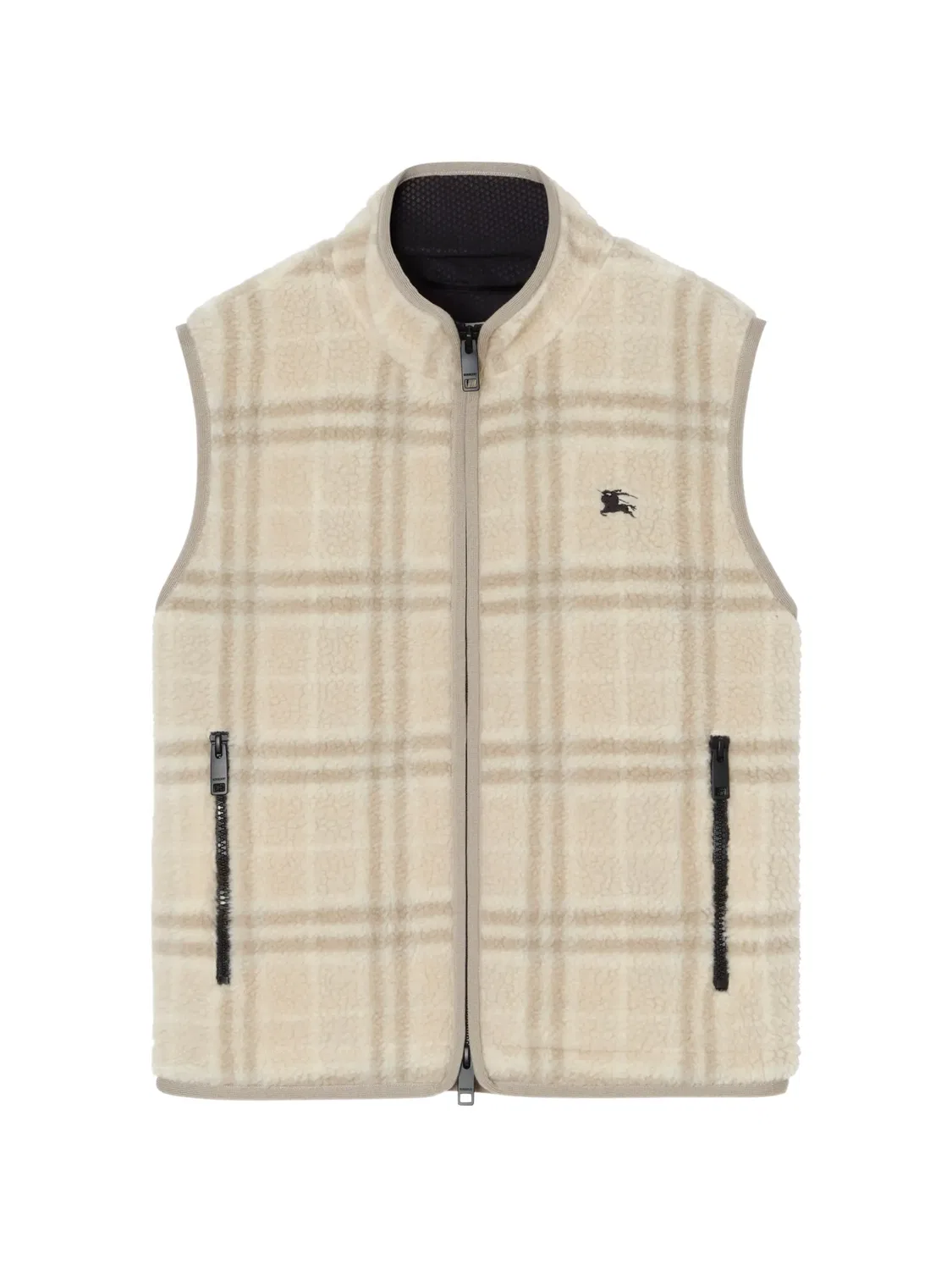 Жилет из шерсти и кашемира в клетку Burberry, нейтральные