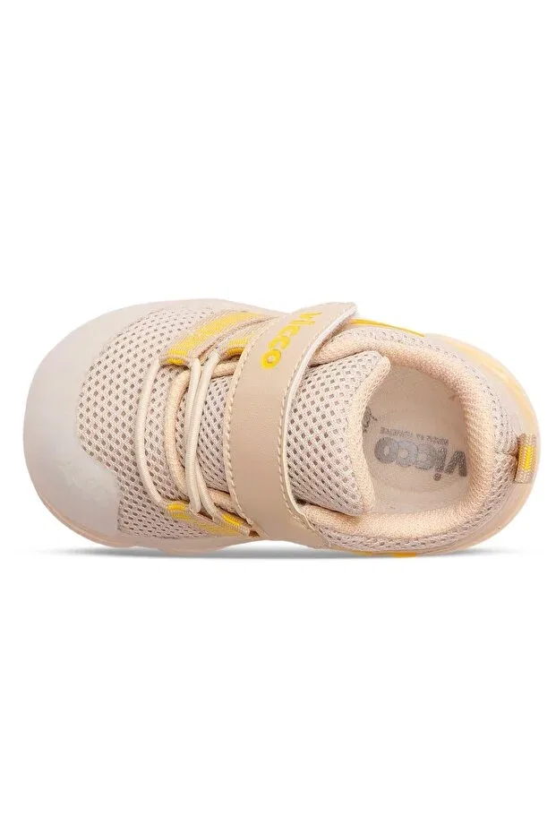 Детские кроссовки для девочек со светящейся подошвой Vicco, Beige — фото 4
