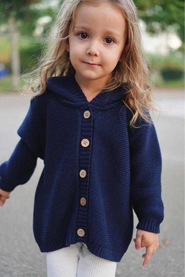 Детский кардиган с капюшоном Vennusbaby, Indigo — фото 3