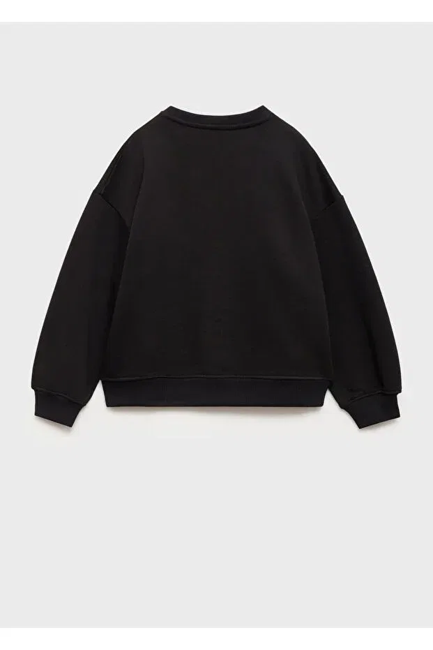 Детские свитшот для девочек хлопковый Mango Kids, Black — фото 2