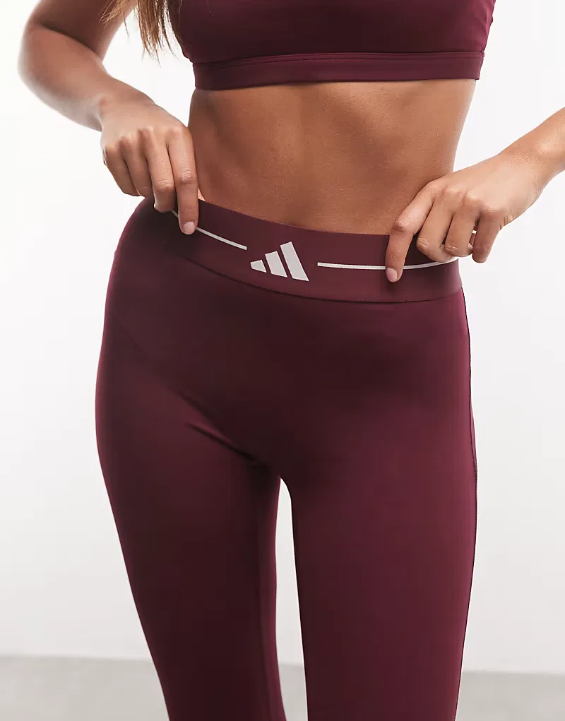 Леггинсы Adidas Training hyper glam essentials, бордовый — фото 3