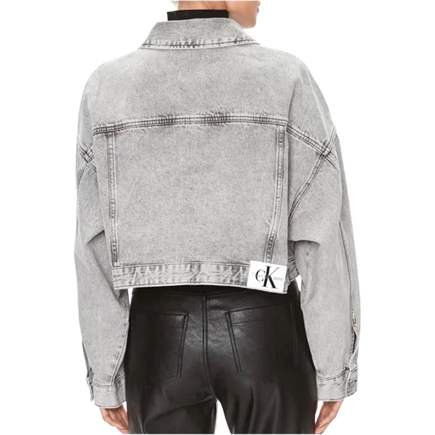 Женская джинсовая куртка Calvin Klein, Denim Gray — фото 4