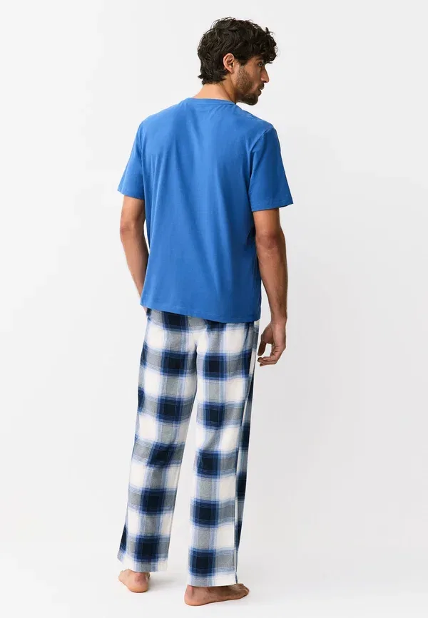 Пижамный комплект из хлопка и полиэстера Regular fit motionflex cosy short sleeve set Next, Teal Blue, синий — фото 2