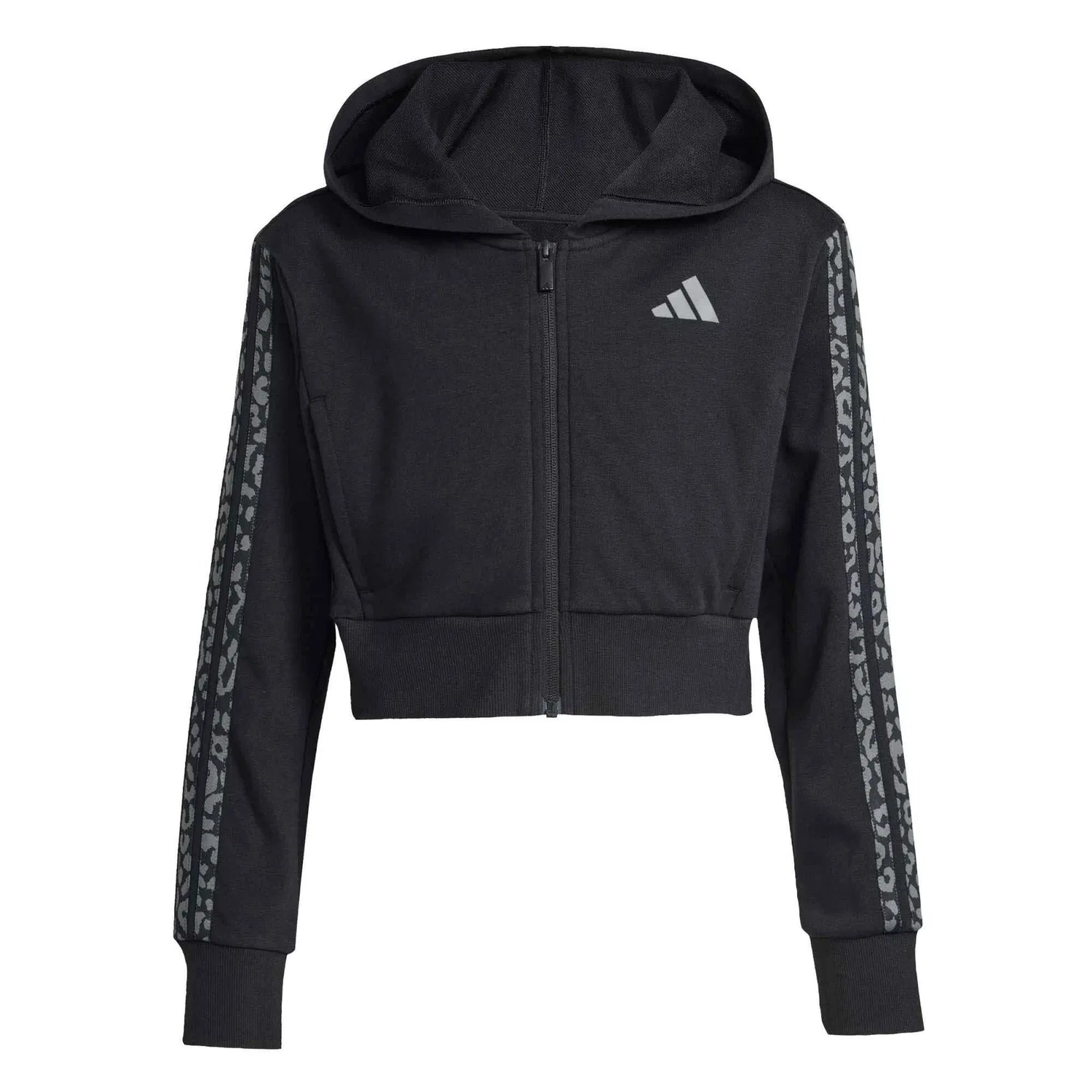 Детское худи с капюшоном и принтом Adidas Sport Jg An 3S Ft Fz, Schwarz