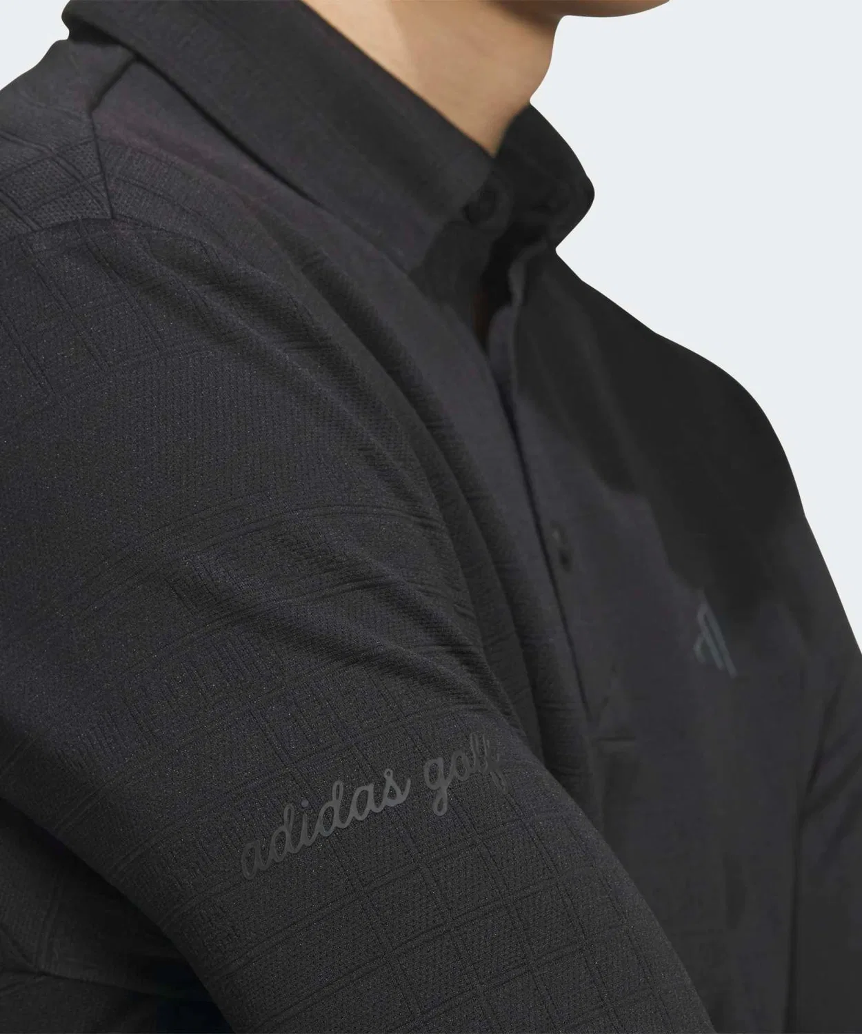 Мужская длиннорукавная поло с монограммным принтом Adidas Golf, Black — фото 3