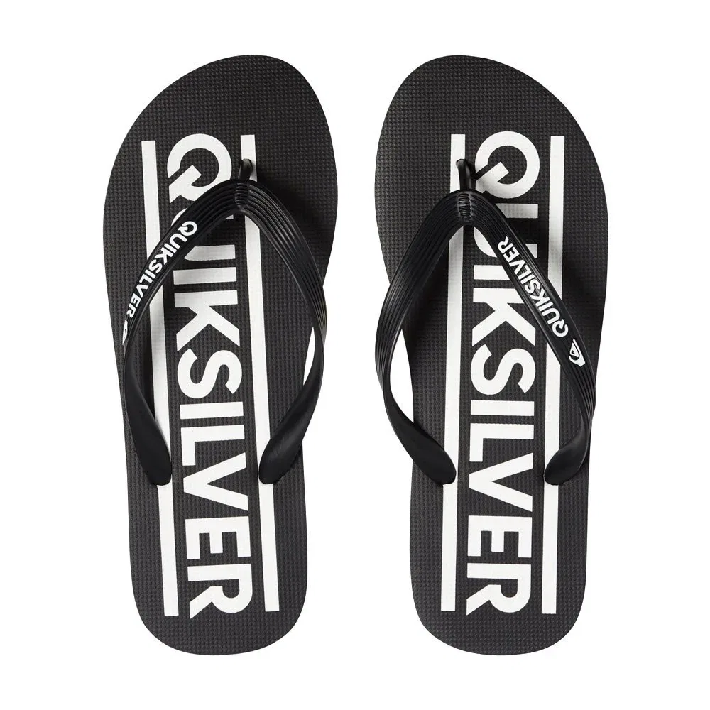 Детские шлепанцы для девочек с принтом Java Wordmark Quiksilver, Black