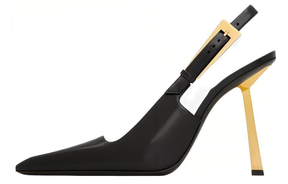 Туфли-лодочки Lee 110 мм с открытой пяткой SAINT LAURENT, Black