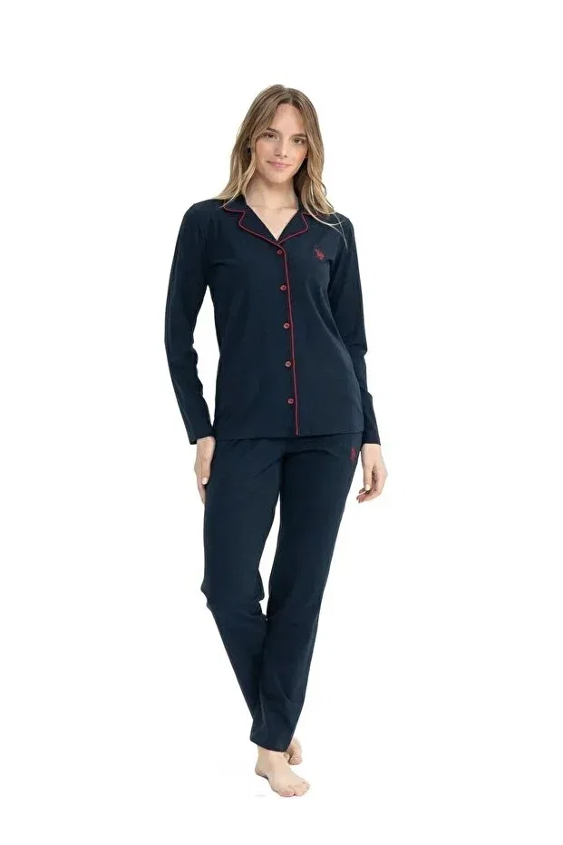 Женская пижама с длинным рукавом U.S. Polo Assn., Navy Blue — фото 2