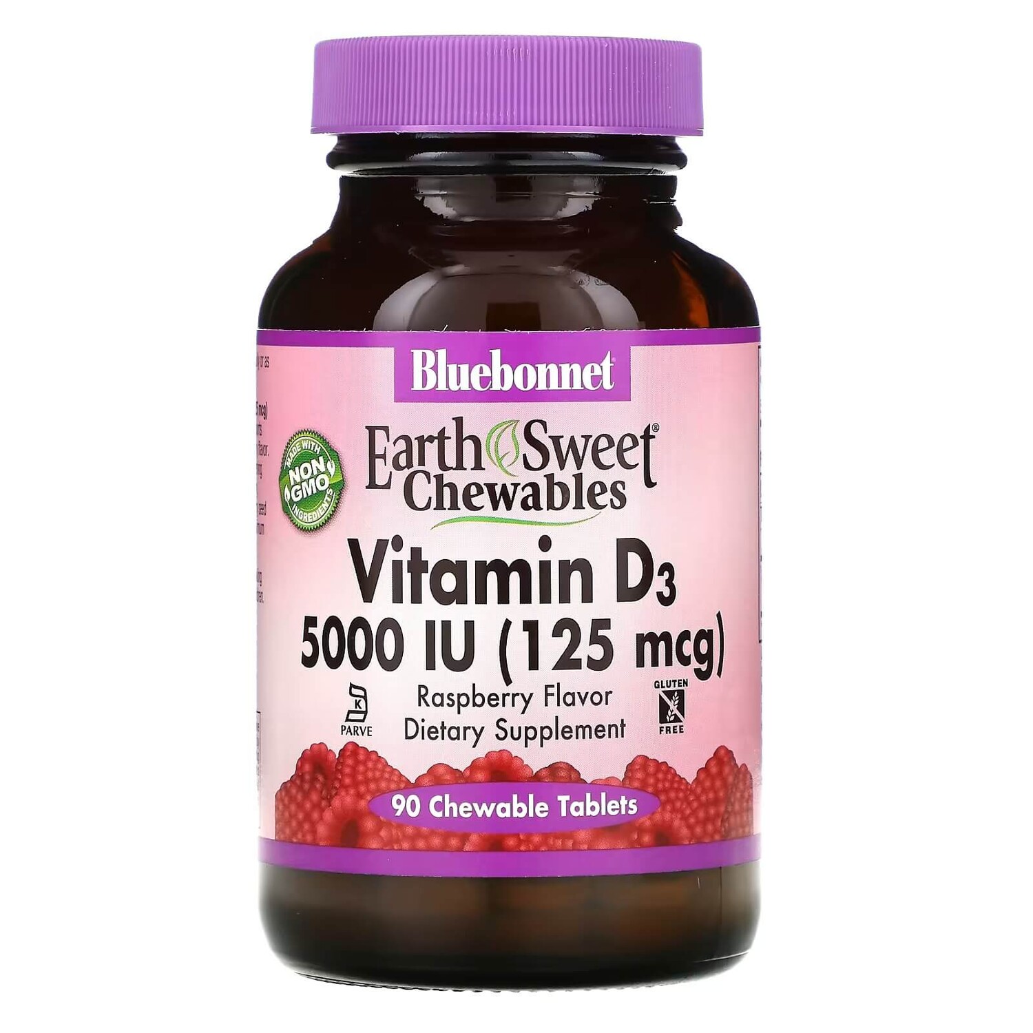 

Витамин D3 5000 МЕ Bluebonnet Nutrition малина, 90 таблеток