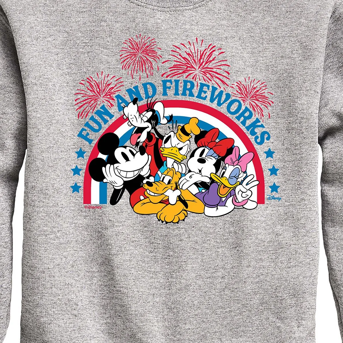 Детский свитшот с принтом Fun And Fireworks Disney, Athletic Heather — фото 2