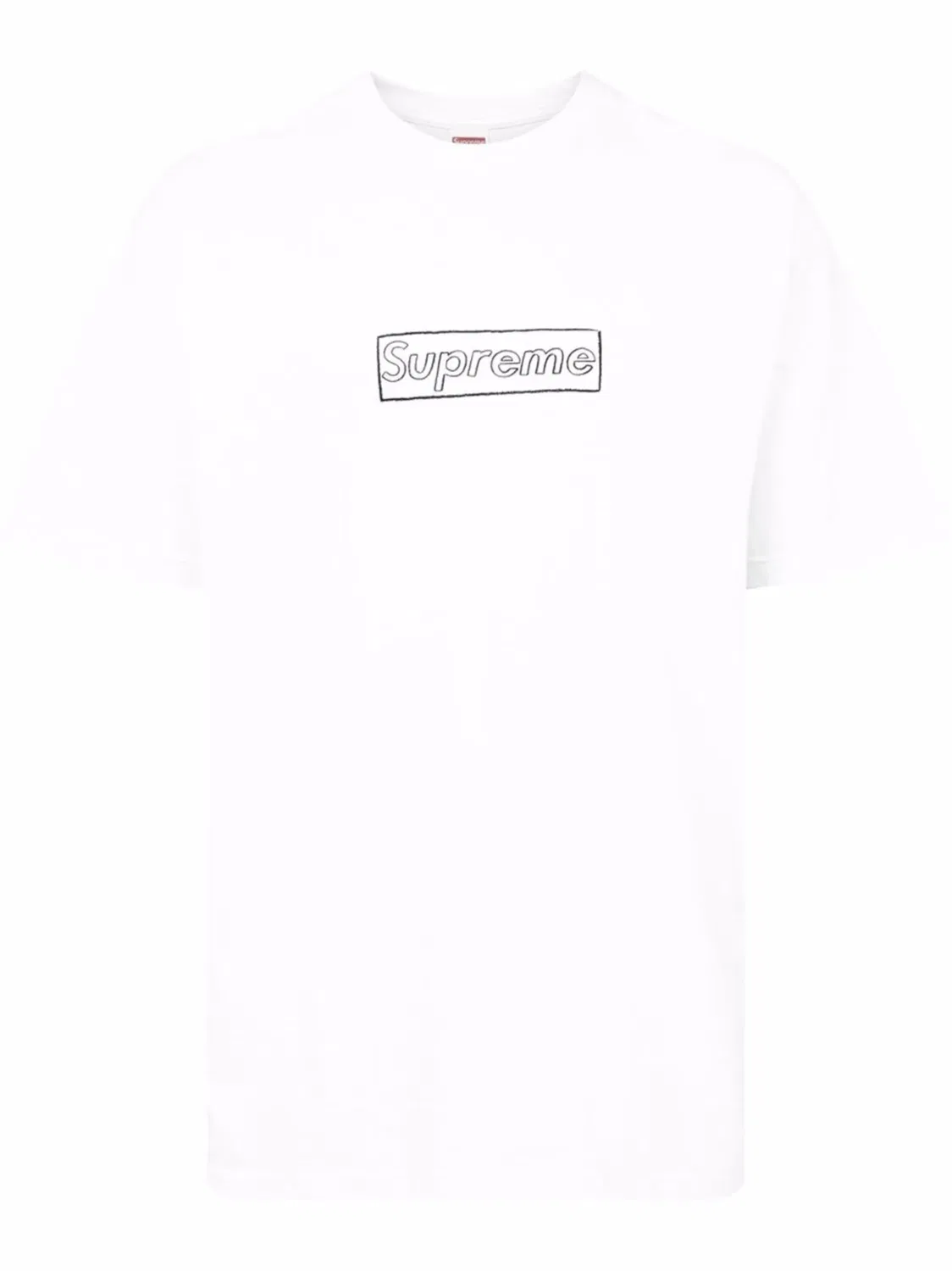 Supreme Футболка Chalk Logo белая