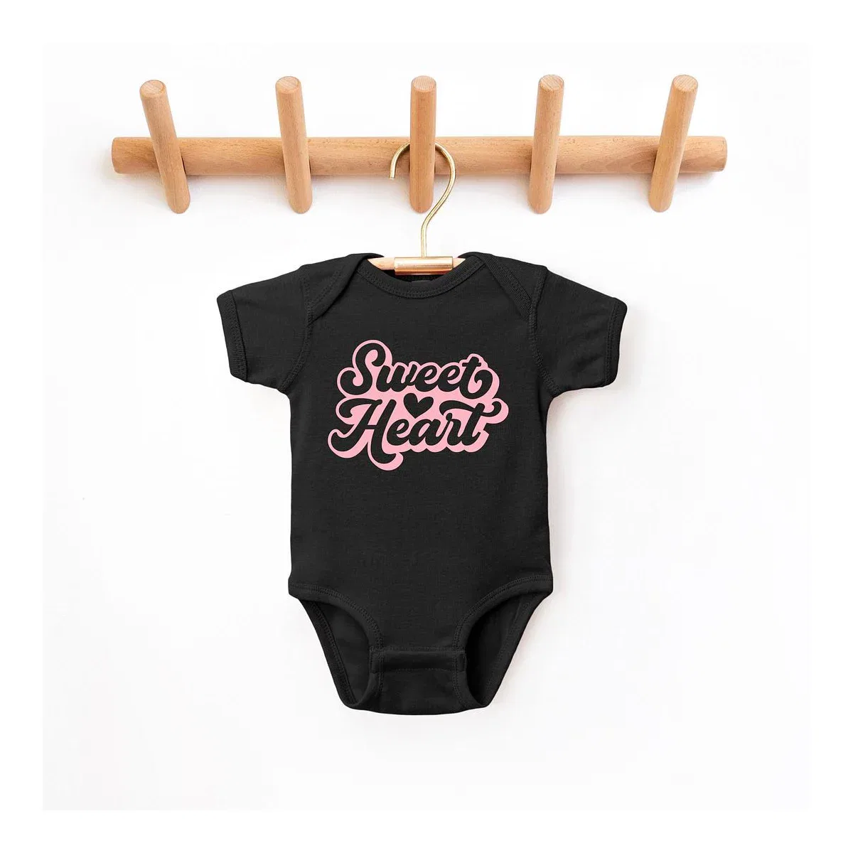 Детский боди с коротким рукавом Sweet Heart With Heart The Juniper Shop, Black