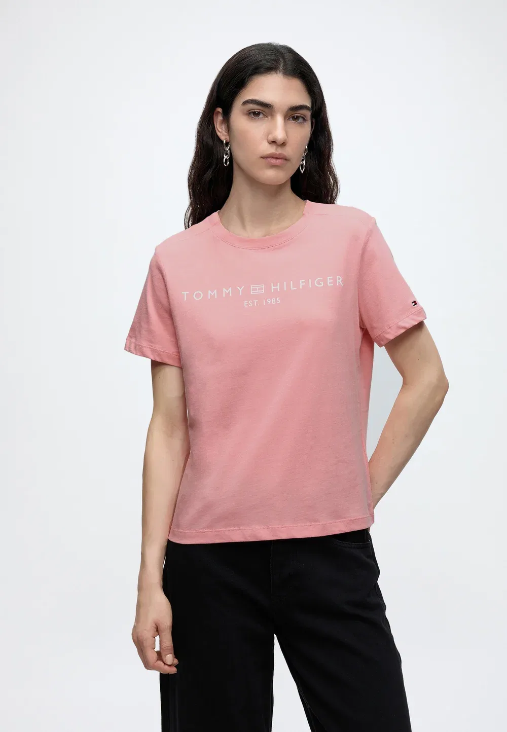 Логотип корпорации - базовая футболка Tommy Hilfiger, Carnation Pink