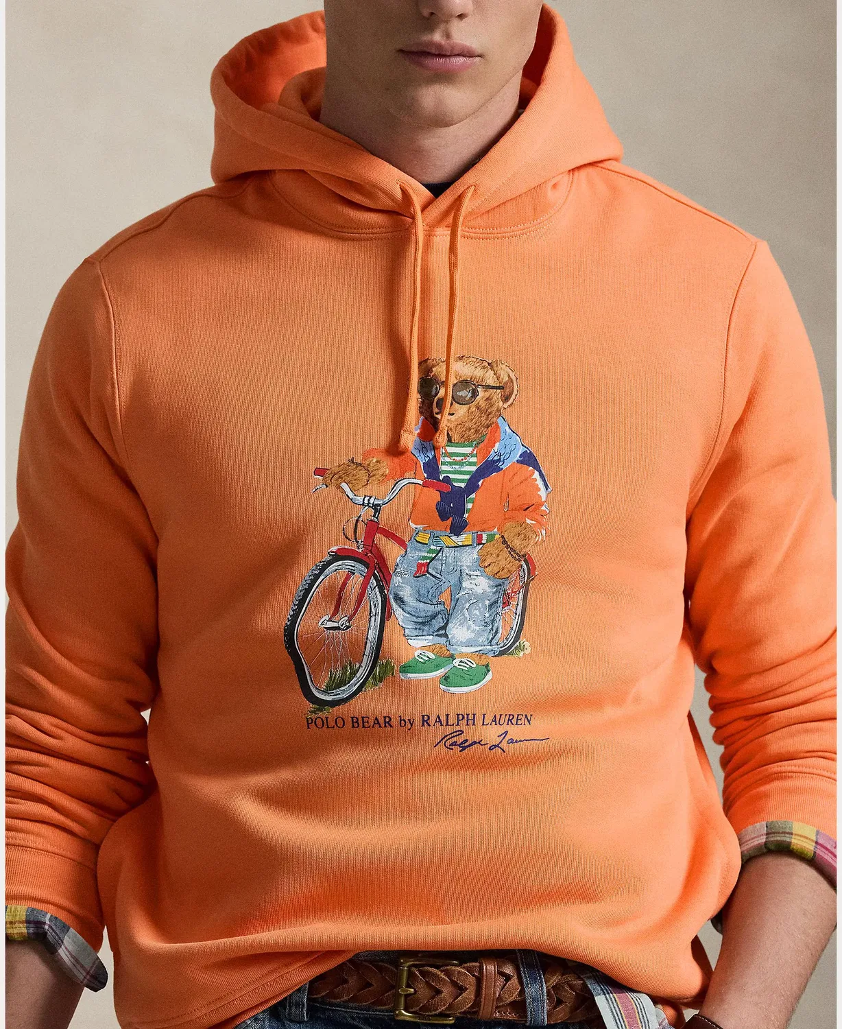 Мужская худи с принтом Polo Bear Polo Ralph Lauren, Melocotón — фото 3