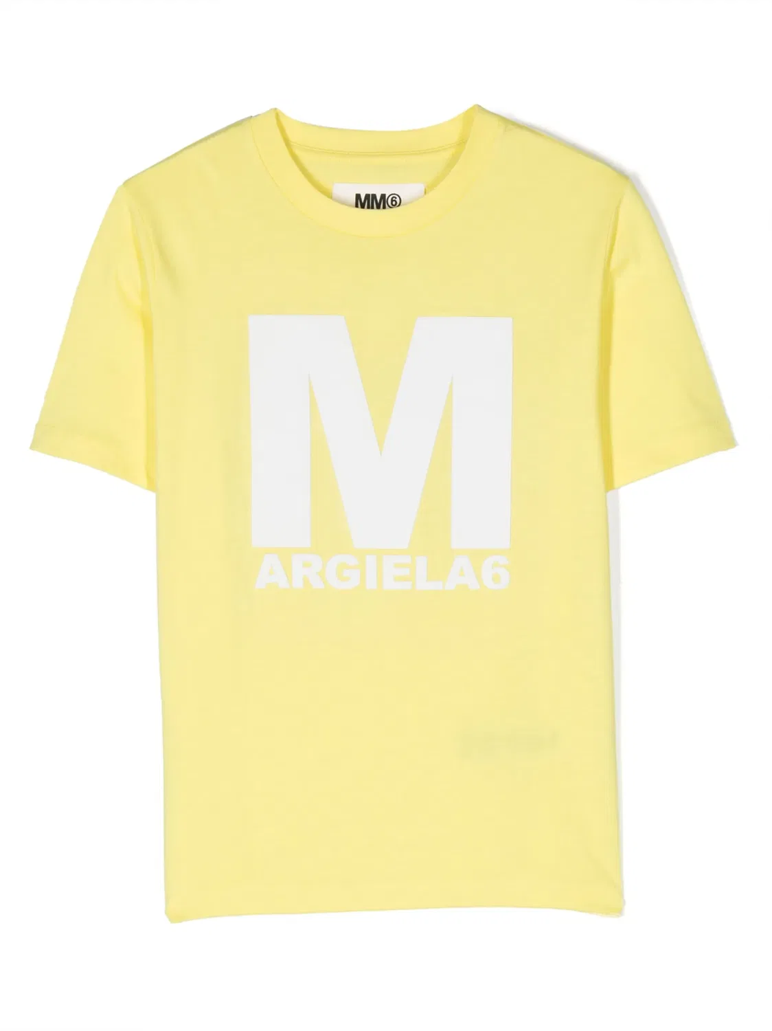 Футболка с логотипом из хлопка MM6 Maison Margiela, желтый