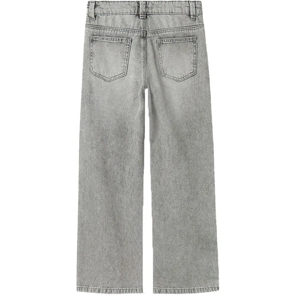 Детские джинсы для девочек с широкими штанинами Rose Wide 5529-Be Name it, Grey — фото 4