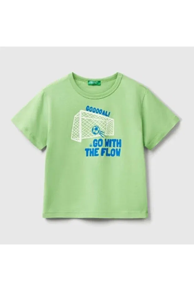 Детская футболка для мальчиков с принтом United Colors Of Benetton, Light Green