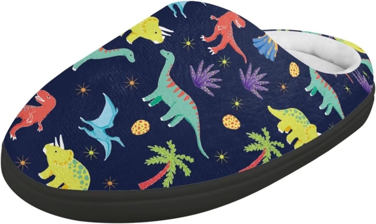 

POLERO Милые тапочки для детей, девочек, зимние теплые домашние тапочки, детские тапочки для мальчиков, Dinosaur