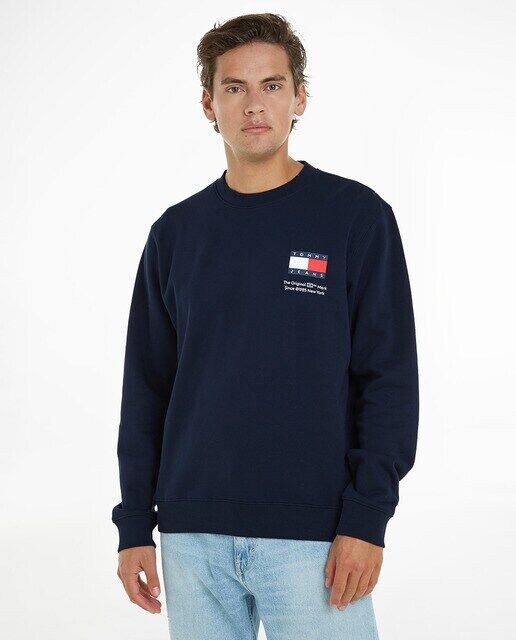 

Мужская толстовка стандартного кроя с круглым вырезом Tommy Jeans, темно-синий