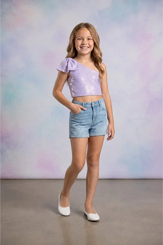 Детский топ для девочек с пайетками Babysmile, Purple