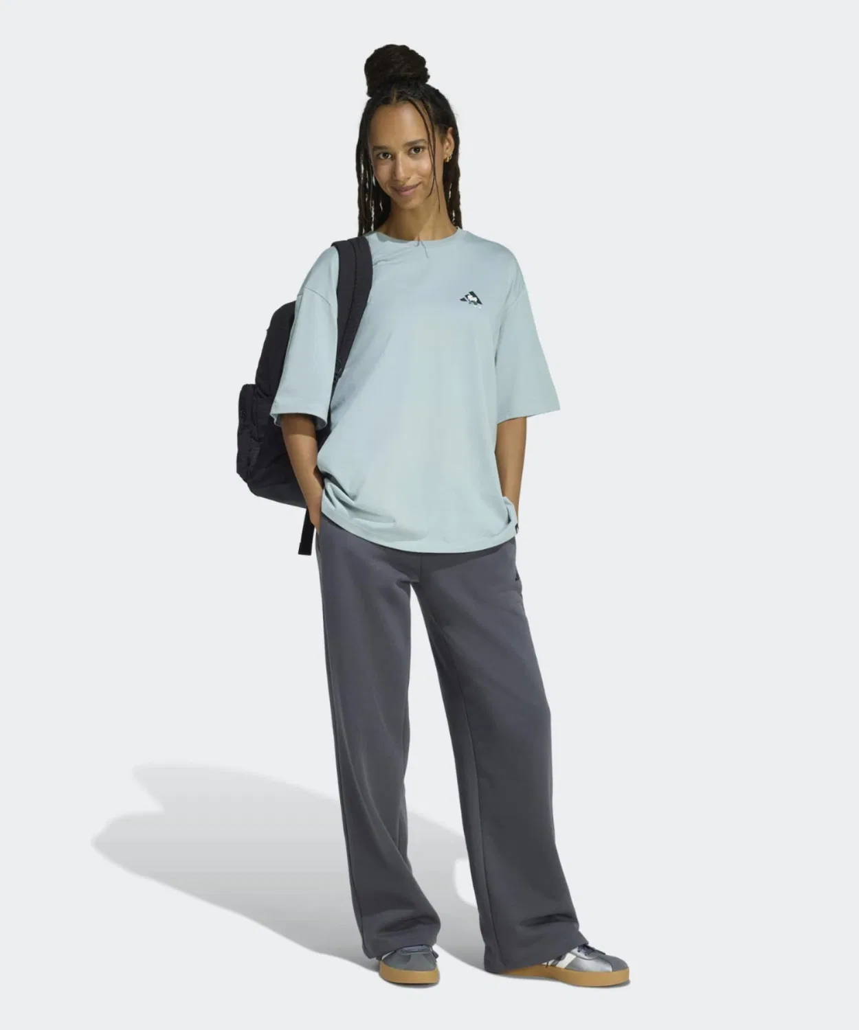 Женская футболка оверсайз с принтом Soft Side Adidas, Green — фото 3