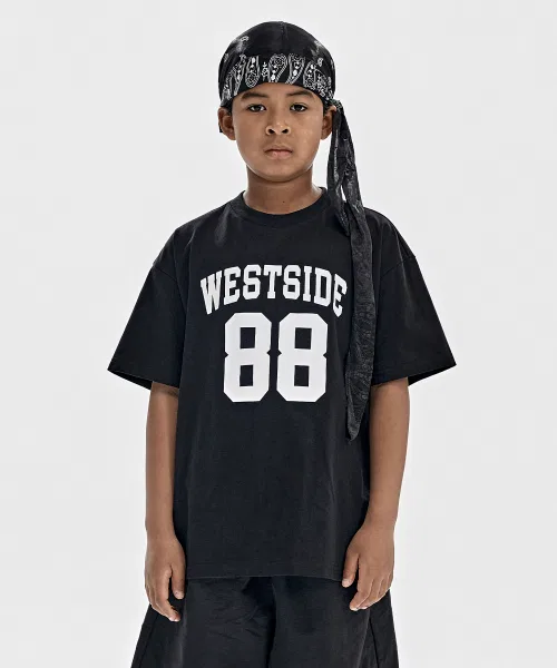 Детский комплект из куртки и футболки с принтом Westside 88 TAKEASY KIDS, Black — фото 2