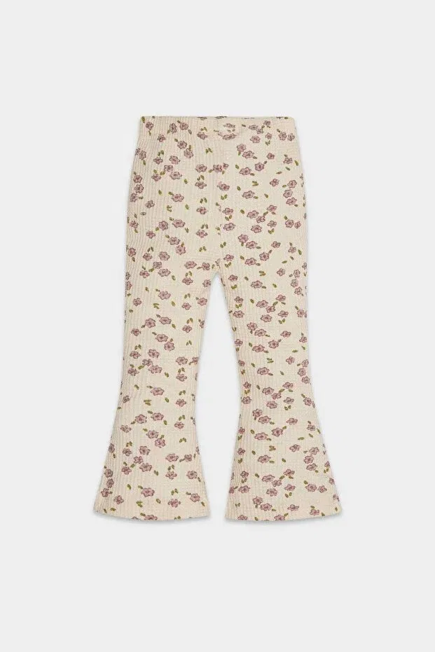 Детские леггинсы для девочек с флоральным принтом Defacto, Beige-Bg744 — фото 4