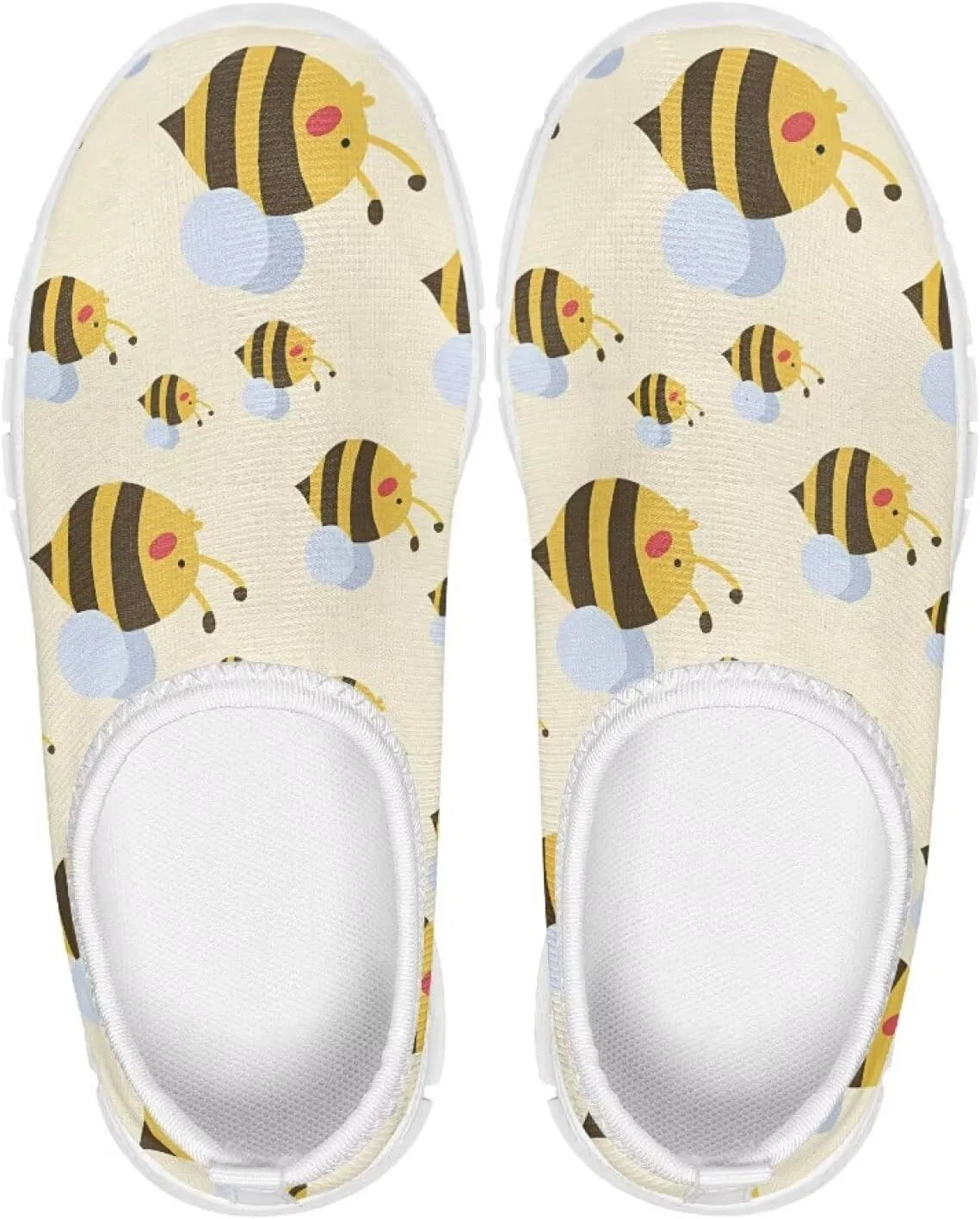 Детские слипоны-кроссовки с эластичной резинкой Ctsgobvahy, Bee Printed — фото 4