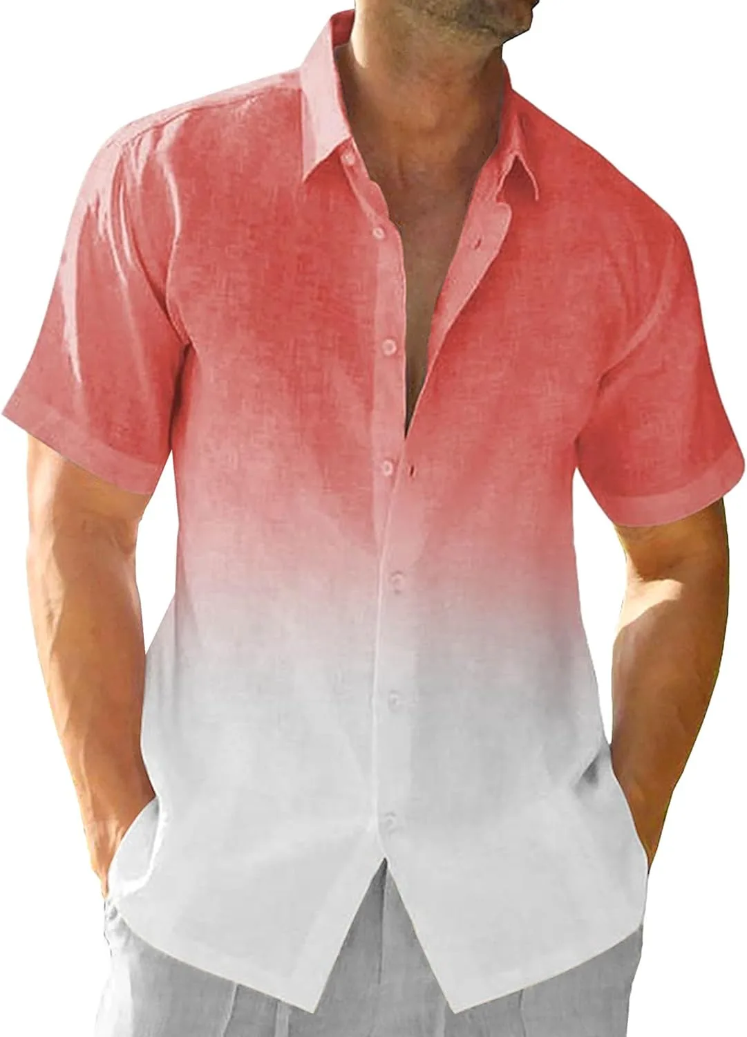 

Мужская рубашка с градиентом и короткими рукавами PHJTOMK