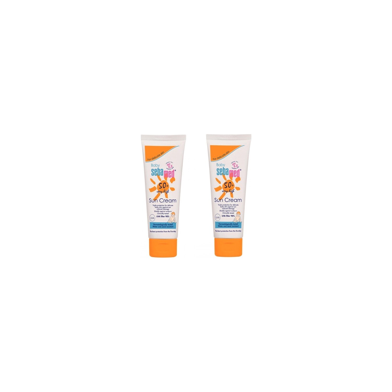 

Крем солнцезащитный Sebamed Baby SPF 50+, 2 тюбика по 75 мл