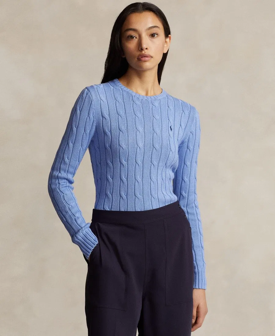 Свитер с воротником-гольф из хлопка, Slim Fit Polo Ralph Lauren, New Litchfield Blue