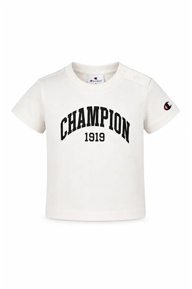 Детская футболка для девочек с принтом Champion, Cream