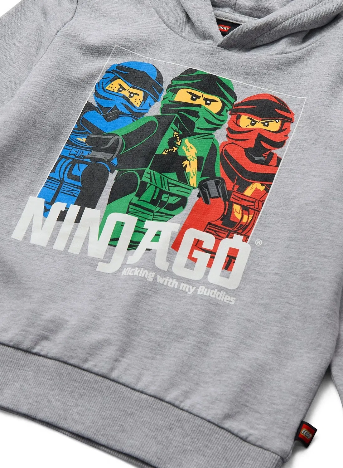 Худи с принтом Ninjago Lego, серый меланж — фото 4