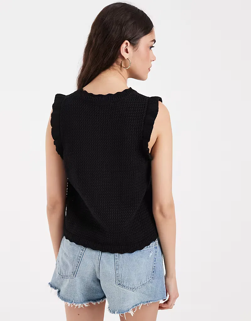 Топ-майка Levi's Lulu с рукавами-крылышками, черный — фото 2