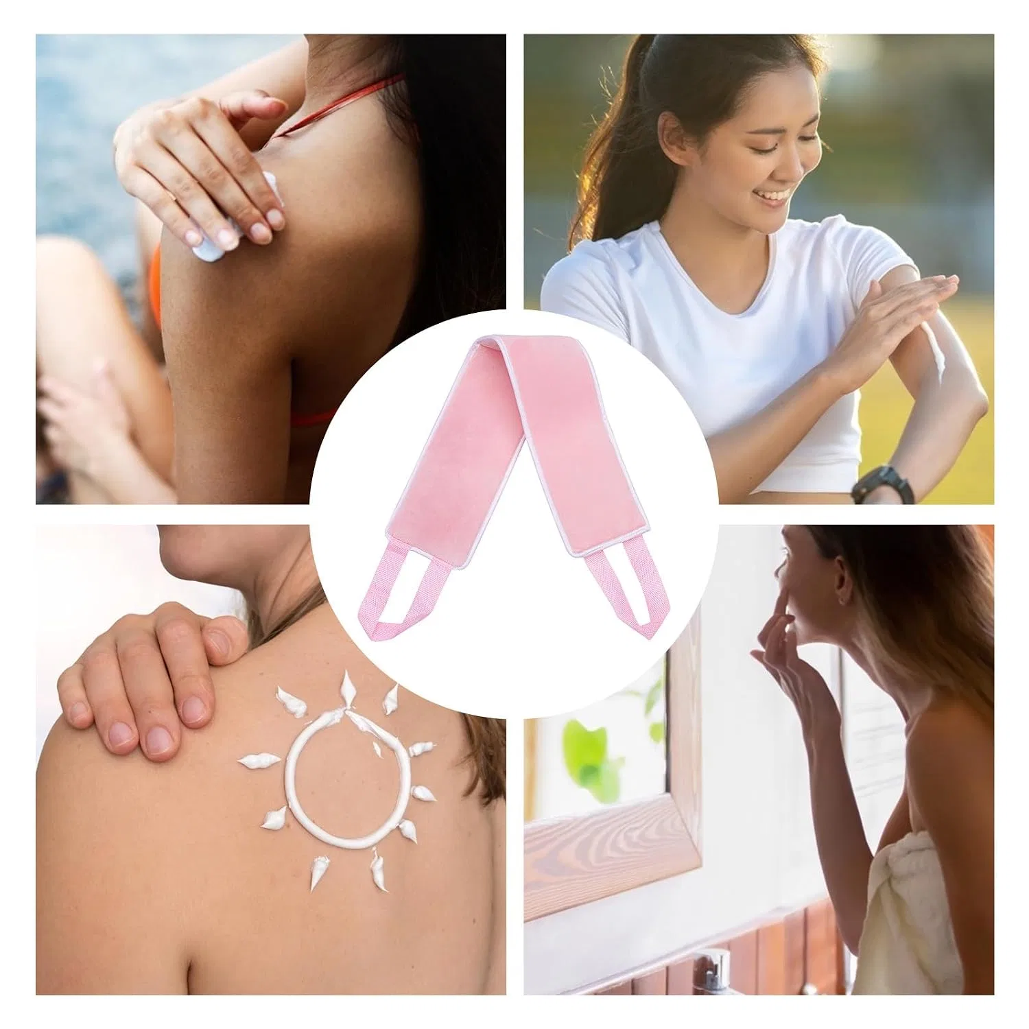 Аппликатор для автозагара Flocked Tanning Tape, DIYEAH, 66x10.8x1 см, розовый — фото 4