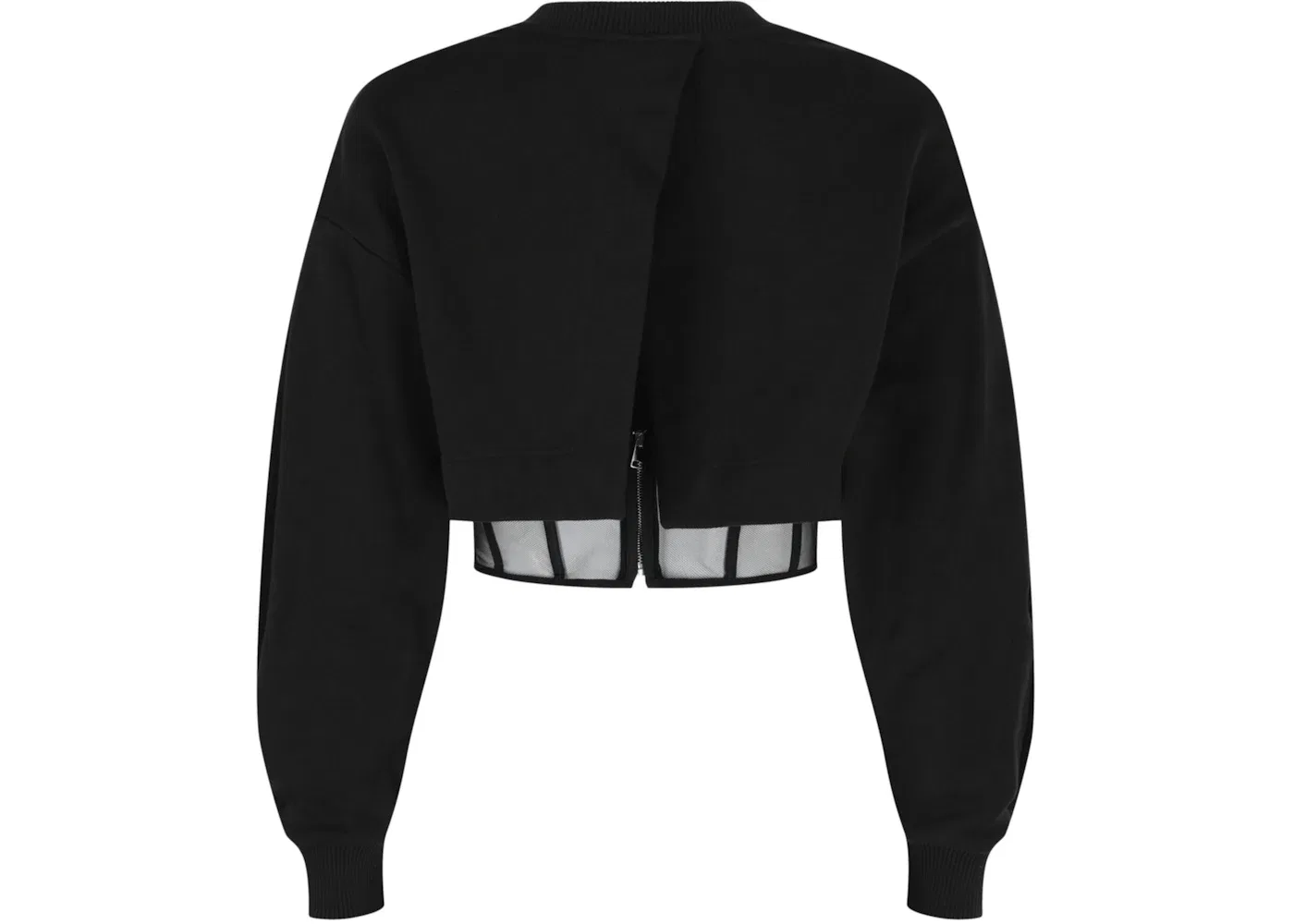 Женский свитшот укороченный многослойный Alexander McQueen, Black — фото 2