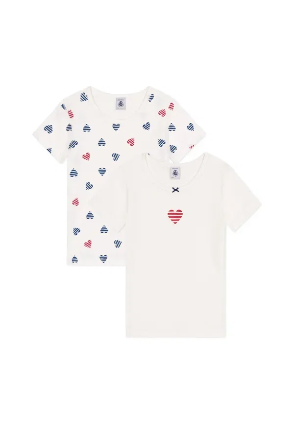 Майка 2-pack из хлопка Tee cote Petit Bateau, Marshmallow/Multi-Coloured, мультиколор