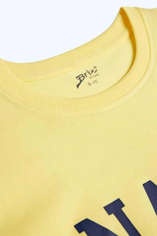 Детская футболка для мальчиков с принтом Brix, Yellow — фото 2