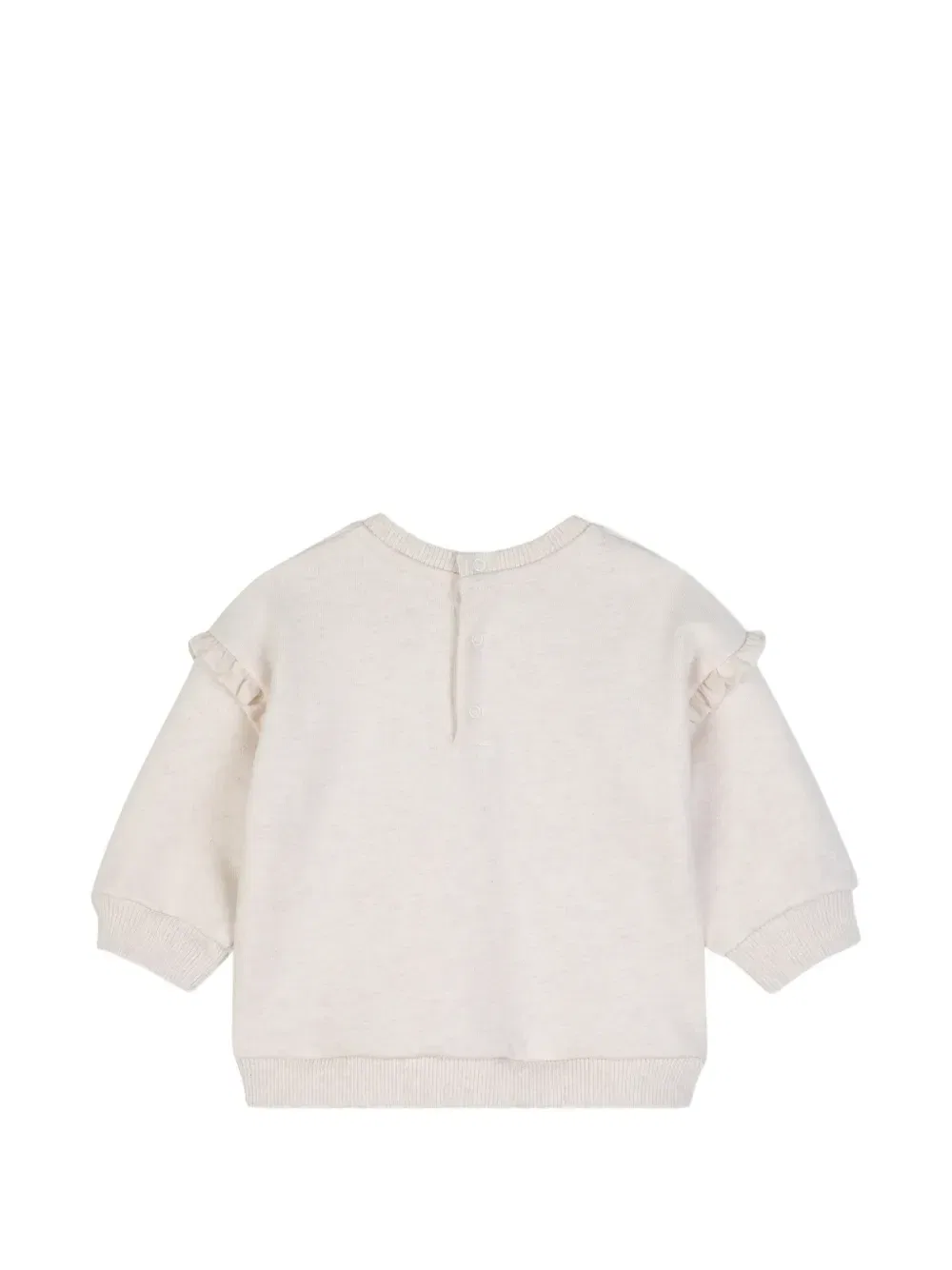Свитер с оборками и цветочным принтом Chloé Kids, бежевый — фото 2